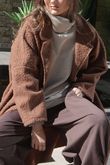  Boucle Single Breasted Coatigan Conker -